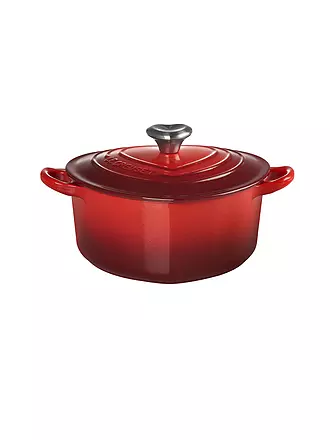 LE CREUSET | Herzbräter mit Herzknopf 20cm/1,9l Kirschrot | weiss