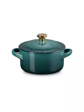 LE CREUSET | Mini Cocotte mit Deckel 10cm HOLLY Kirschrot | dunkelgrün