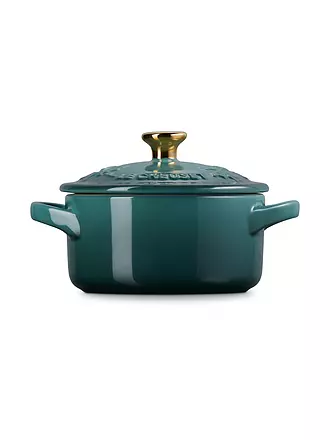 LE CREUSET | Mini Cocotte mit Deckel 10cm HOLLY White | dunkelgrün