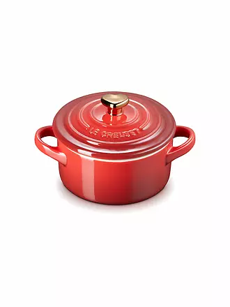 LE CREUSET | Mini Cocotte mit goldenem Herzknauf 10cm/0,25l Kirschrot | rot