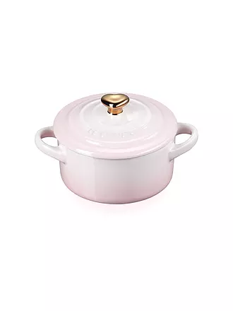 LE CREUSET | Mini Cocotte mit goldenem Herzknauf 10cm/0,25l Kirschrot | rosa