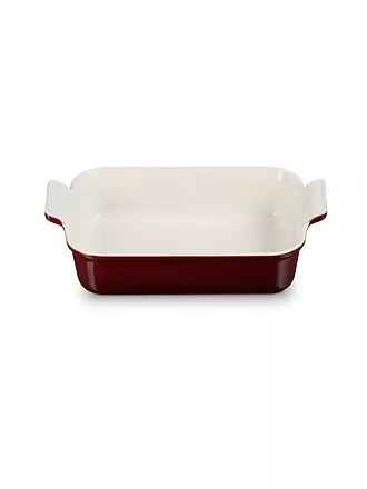 LE CREUSET | Rechteckige Auflaufform Tradition aus Steinzeug 26x19cm/2,4l Garnet | hellgrau