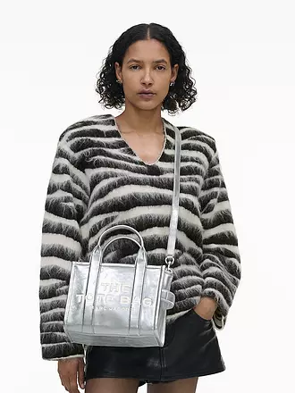 MARC JACOBS | Ledertasche - Tote Bag THE SMALL TOTE LEATHER | silber