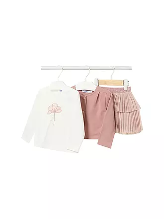 MAYORAL | Baby Set Langarmshirt, Jäckchen, Rock 3-teilig | rosa