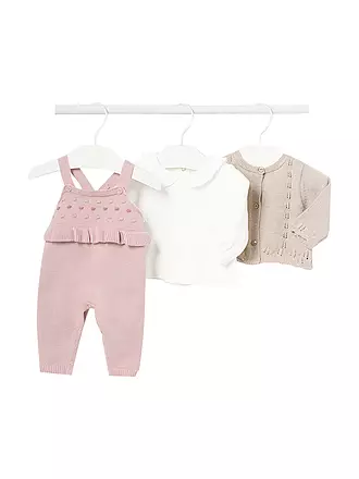 MAYORAL | Baby Set Latzhose Pullover Strickjacke 3-teilig | rosa