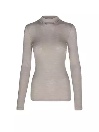 MEY | Langarmshirt WOOL LOVE deep taupe | schwarz