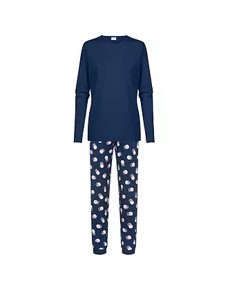 MEY | Pyjama SCRIBBLED DOTS | dunkelblau