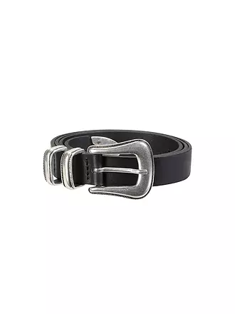 NUDIE JEANS | Ledergürtel WESTERN SILVER BELT | schwarz