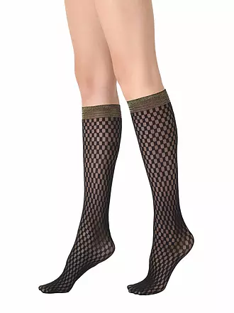 OROBLU | Kniestrümpfe CHECKED LACE 20 DEN black | 