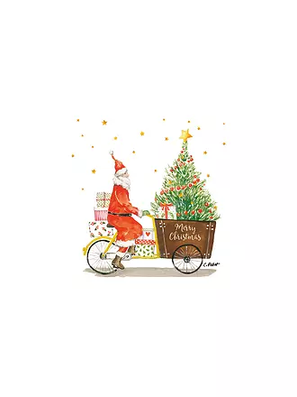 PAPER-PRODUCTS | Weihnachts Lunch-Servietten 33x33cm SANTA DELIVERY | weiss