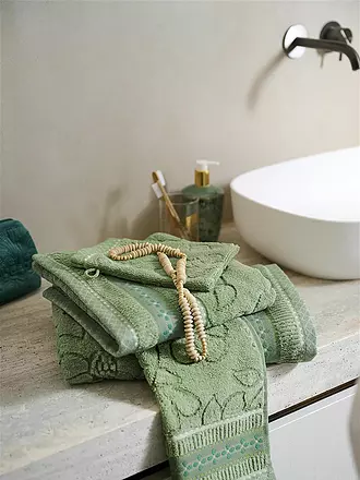 PIP STUDIO | Handtuch  JASMIN JACQUARD 55x100cm Green | dunkelblau