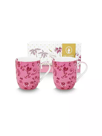 PIP STUDIO | Henkelbecher Small 2er Set 145ml JOLIE Flowers Pink | pink