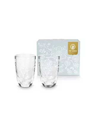 PIP STUDIO | Longdrink Glas 2er Set 400ml Flower White | transparent