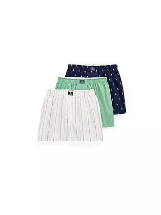 POLO RALPH LAUREN | Boxershorts 3-er Pkg stripe / white / est blue | bunt