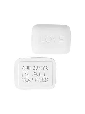 RAEDER | Butterdose GUTEN MORGEN 14,5x11,5cm Love | weiss