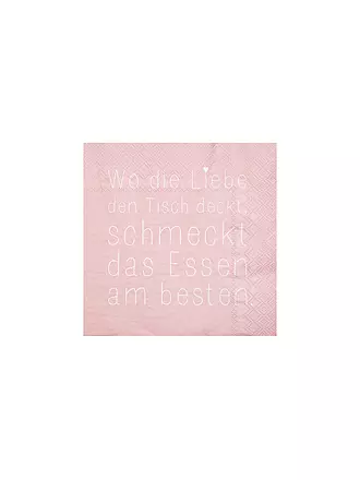 RAEDER | Lunch Servietten 33x33cm WO DIE LIEBE DEN TISCH DECKT | rosa