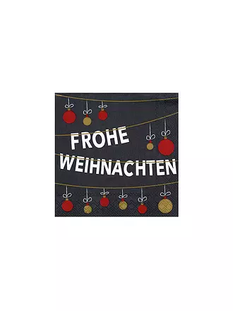 RAEDER | Weihnachts-Servietten 25x25cm WEIHNACHTSKUGELN | schwarz