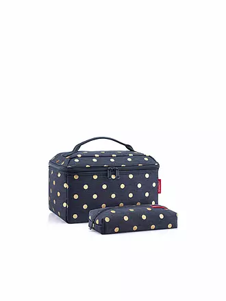 REISENTHEL | Beautycase Set Metallic Dots 2-tlg. Blue | beige