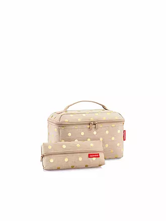 REISENTHEL | Beautycase Set Metallic Dots 2-tlg. Blue | beige