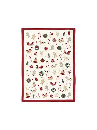 SANDER | Geschirrtuch ALL 4 X-MAS  50x70cm Taupe / Orange | rot