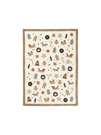 SANDER | Geschirrtuch ALL 4 X-MAS  50x70cm Taupe / Orange | rot