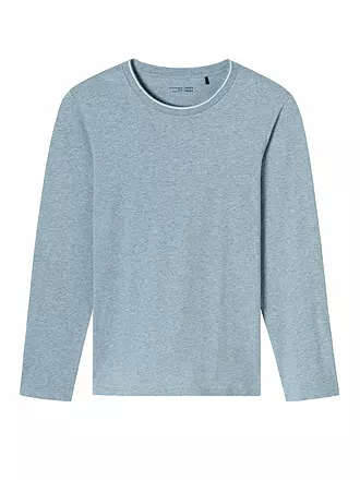 SCHIESSER | Pyjama Langarmshirt | hellblau