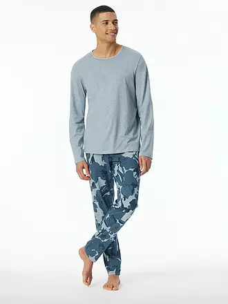 SCHIESSER | Pyjama Langarmshirt | dunkelblau