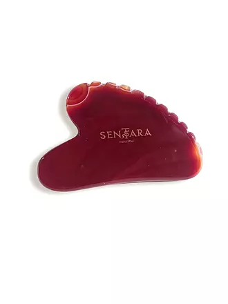 SENTARA | Massagestein - Gua Sha Herz mit Zähnen Cornaline Rot | rot