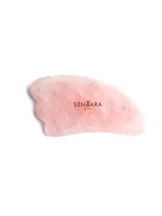 SENTARA | Massagestein - Gua Sha Horn mit Zahn Rose Quartz | rosa