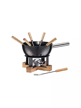 SPRING | Käsefondue-Set Lausanne 23cm/2l Schwarz/Eiche | schwarz