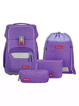 STEP BY STEP | Schultaschen Set 4tlg BASIS Purple Konfetti | grün