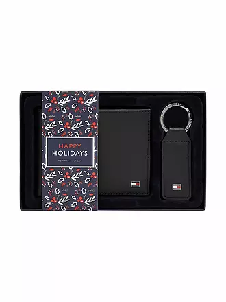 TOMMY HILFIGER | Geschenkset Geldbörse und Schlüsselanhänger | schwarz