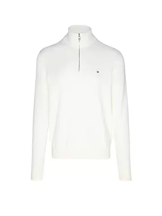 TOMMY HILFIGER | Troyer Pullover | weiss