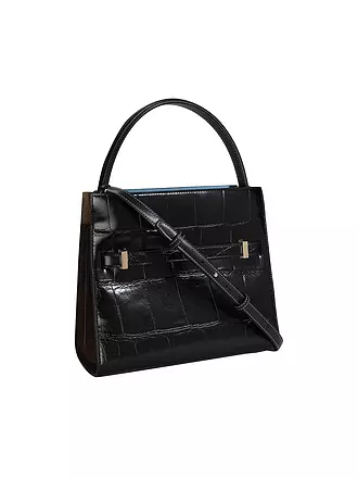 TORY BURCH | Ledertasche - Henkeltasche LEE RADZIWILL CROC Small | schwarz