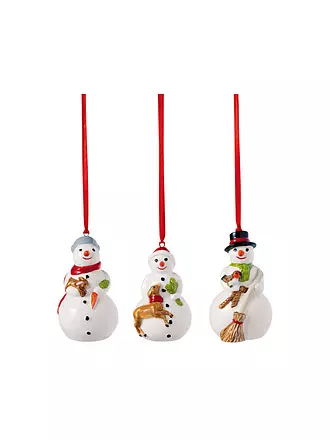 VILLEROY & BOCH | Weihnachtsornament 3tlg. 5x5x8cm SCHNEEHÄNNER | bunt