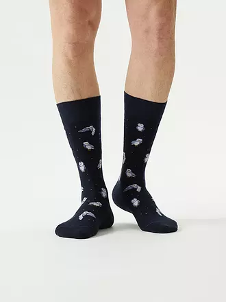 VON JUNGFELD | Socken CAT mittelblau | dunkelblau