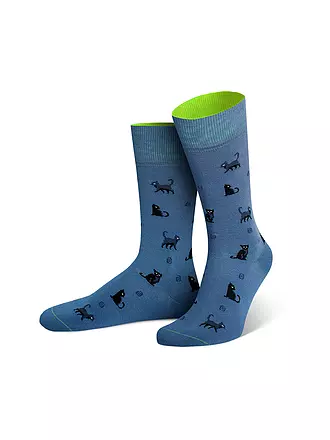 VON JUNGFELD | Socken ELCH oliv | blau