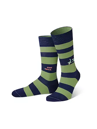 VON JUNGFELD | Socken ELCH oliv | blau