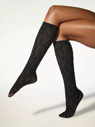 WOLFORD | Kniestrümpfe STURUCTURED LACE black  | 