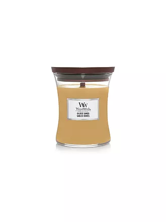 WOODWICK | Duftkerze mit Knisterdocht SANDUHR Medium 275g Antiquarium | camel