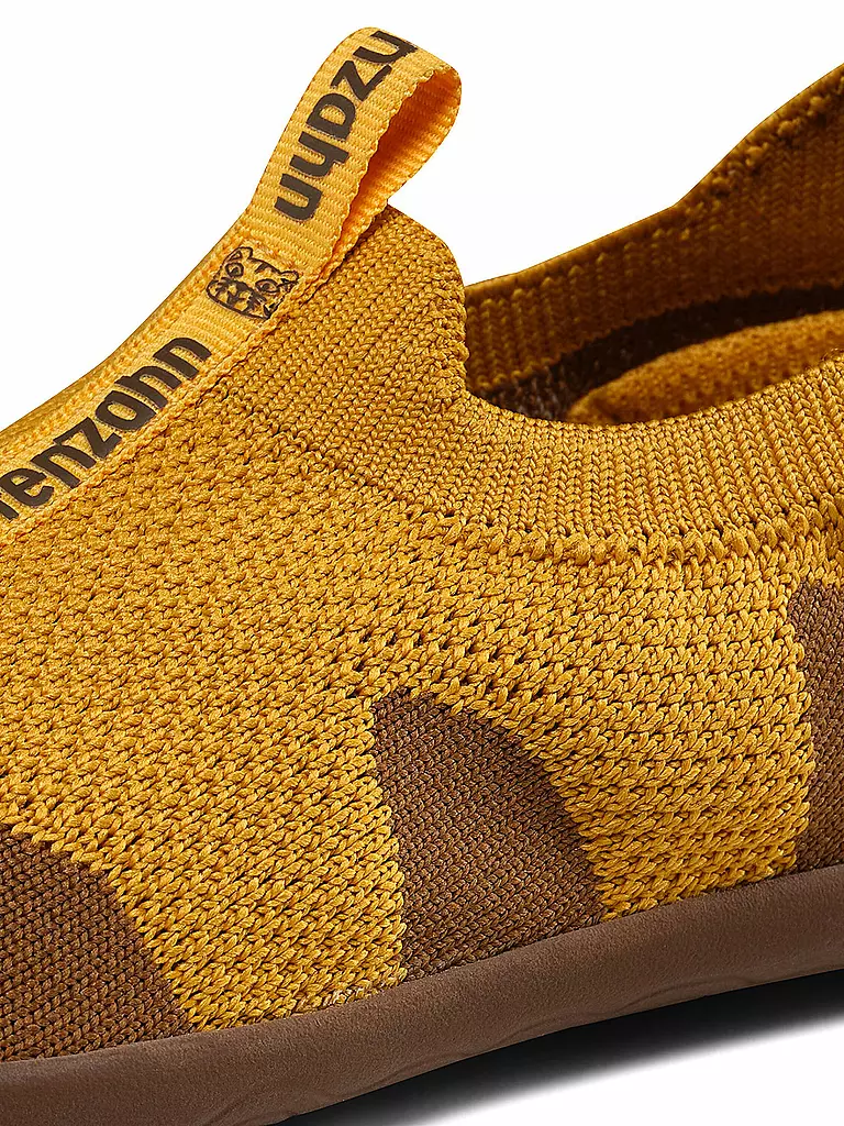 AFFENZAHN | Kinder Barfußschuhe - Hausschuhe KNIT HAPPY Flinky Tiger | gelb