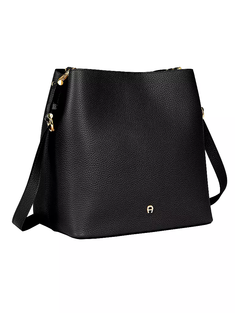 AIGNER | Ledertasche - Bucket Bag DELIA Medium | schwarz