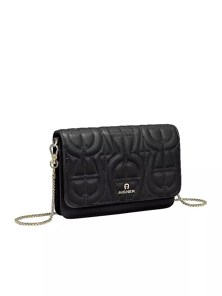 AIGNER | Ledertasche - Wallet On Chain Fashion | schwarz