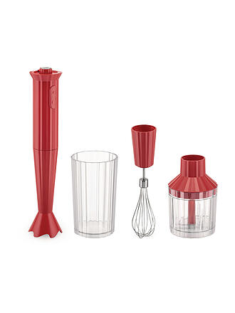 ALESSI | Stabmixer Set PLISSE 5tlg  TH. Harz/Rot