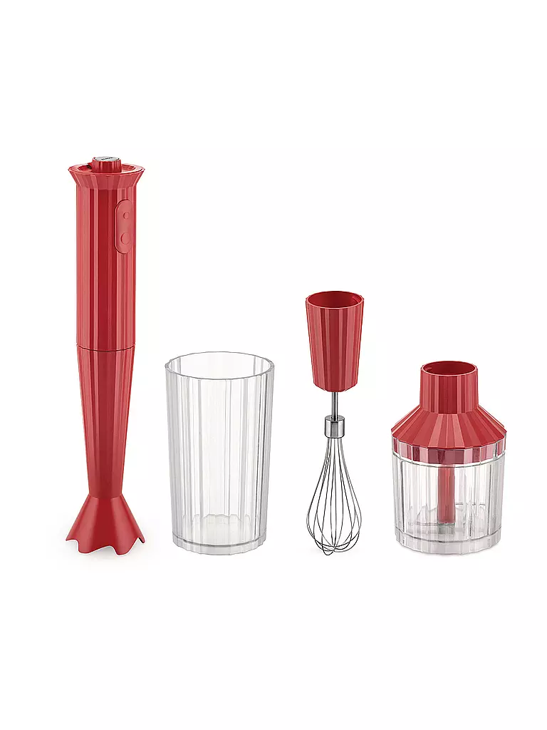 ALESSI | Stabmixer Set PLISSE 5tlg  TH. Harz/Rot | rot