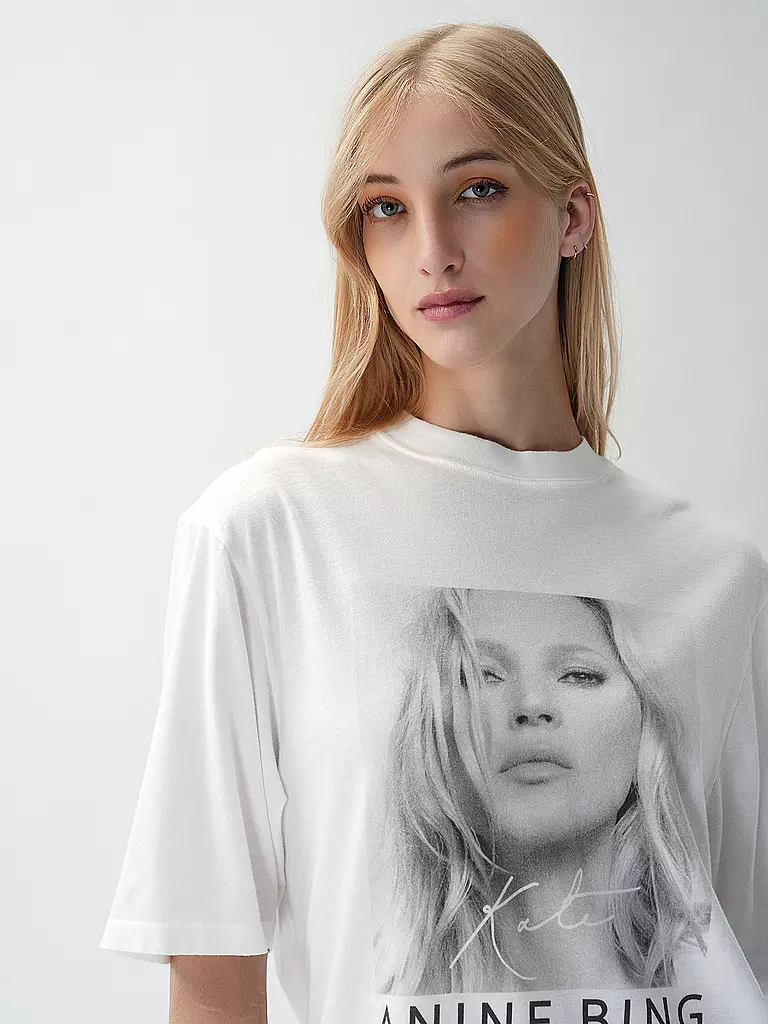 ANINE BING | T-Shirt AVI TEE KATE MOSS | weiss