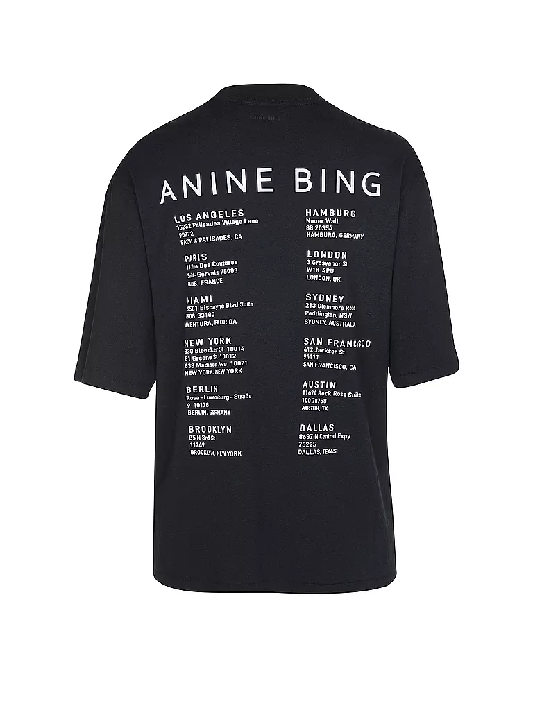 ANINE BING | T-Shirt Relaxed Fit AVI SMILEY | schwarz