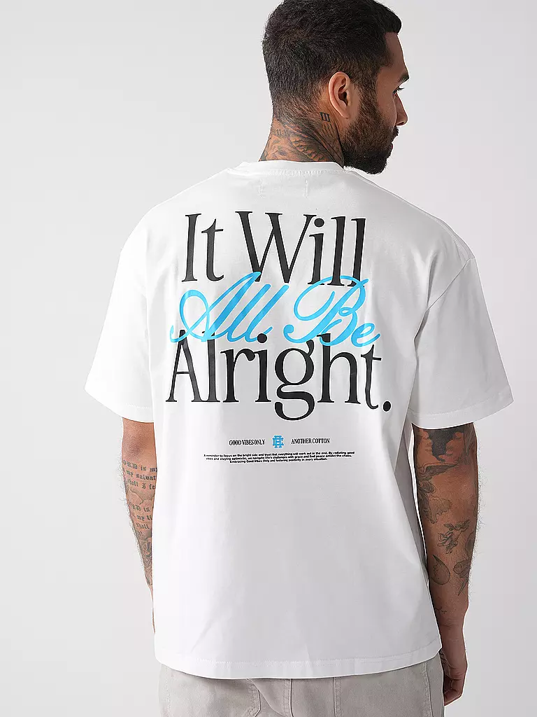 ANOTHER COTTON LAB | T-Shirt Oversized Fit IT WILL BE ALRIGHT | weiss