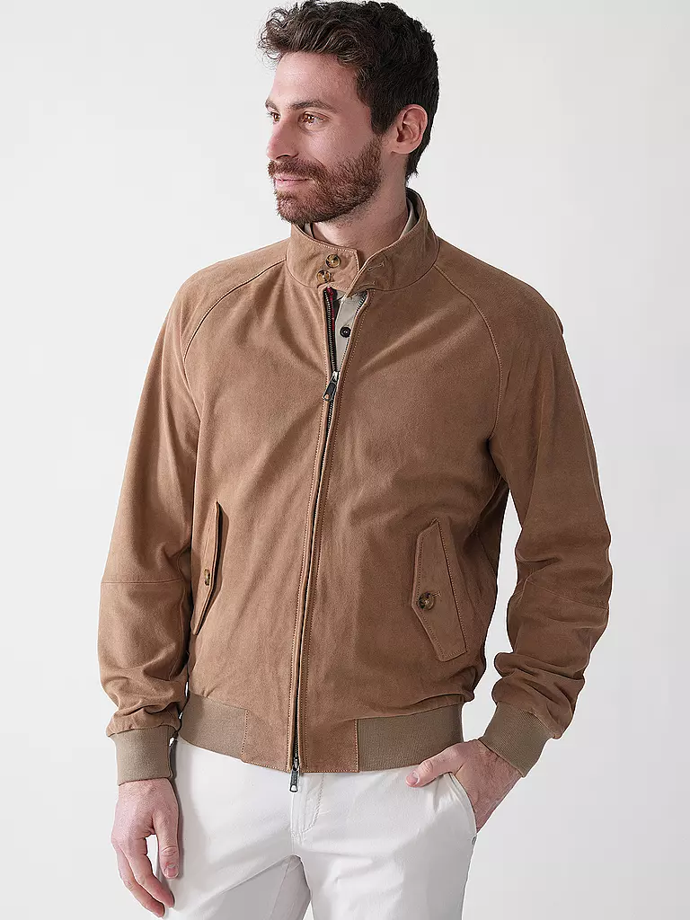 BARACUTA | Lederjacke G9 SUEDE | camel