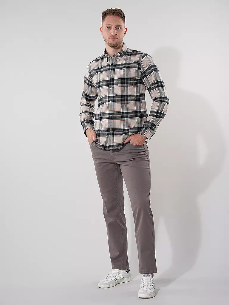 BARBOUR | Flanellhemd Slim Fit BEDSOM | beige